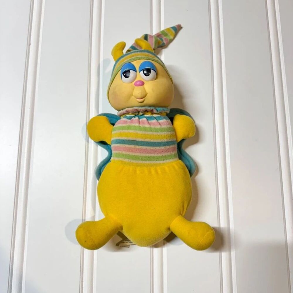 Vintage 1984 Hasbro GloBug Stuffed Animal Plush Toy | Glow Worm Bug | No Light